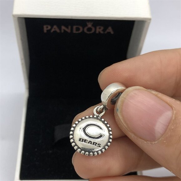 ✨🔥Pandora Chicago Bears Exclusive Dangle Charm S925 Sterling Silver Jewelry - Picture 1 of 4